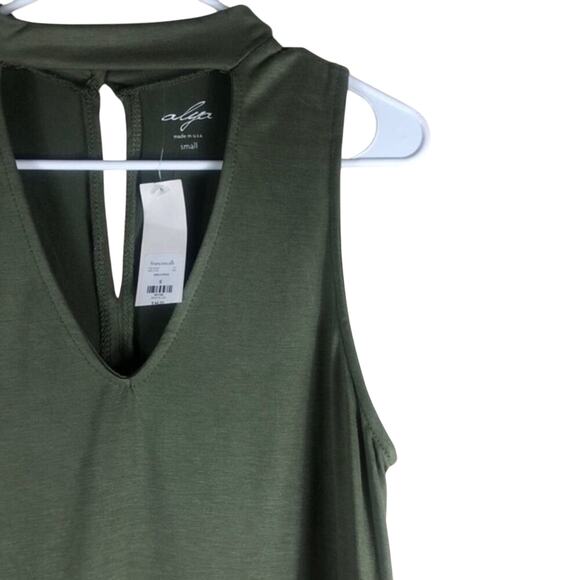NWT Francesca’s Consuela Mini Dress Womens S Olive Green Choker Shift Minimalist - Picture 3 of 5